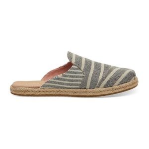 Toms Nova black cabana stripe slides size 7